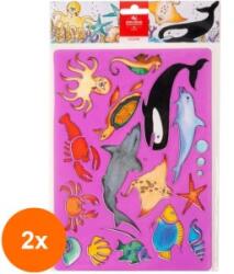KOH-I-NOOR Set 2 x Sablon Mare cu 16 Animale Oceanice (HOK-2xKH-K982 003)