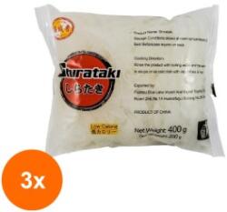 H and S Asia Set 3 x Taitei Lati Fini din Faina de Konjac, 400 g, Shirataki