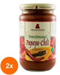 ZWERGENWIESE Set 2 x Sos BIO Papaya si Chili, 340 g, Zwergenwiese