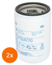 Donaldson Set 2 x Filtru Ulei P554770, Lungime 120 mm, Diametru Exterior 76 mm, Filet 3/4-16, Finetea 40 , Donaldson (RAJ-2XP554770)