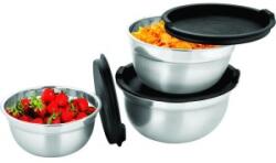 Grunberg Boluri din Inox cu Capace din Plastic, 3 Bucati, Grunberg (IGR2434) Castron