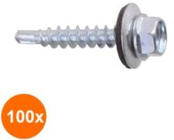 Rocast Set 100 x Surub Autoforant Cap Hex Otel Vopsit-4.8x19 R 6005 (COR-100x7504S481915S)