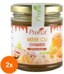 Pronat Glass Pack Set 2 x Miere cu Ghimbir, 220 g