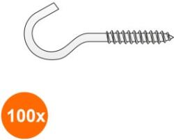 Rocast Set 100 x Holsurub Carlig Otel Zincat - 10 x 25 x 60 (COR-100xX0071102560S)