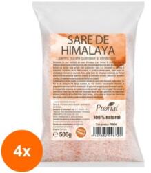 Pronat Foil Pack Set 4 x Sare Neiodata de Himalaya de Masa, 500 g, Pronat
