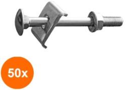 Rocast Set 50 x Surub T Gard M8 x 100 mm Fixare Panouri Gard Stalpi Rectangulari 80 mm Vopsit Zincat (COR-50xSG8100ZS)