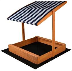 Baby Mix Sandbox din lemn pentru copii cu acoperiș Baby Mix 120x120 cm albastru-alb (CAR-56175)