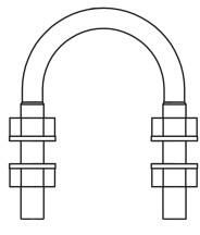 Rocast Colier U Zincat tip A pentru Tevi-Similar 3570 M10 D 38-43 H 86 B 50 (CUA.104386S)