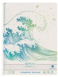 Pelikan Caiet A4, 70 File, Spirala, Matematica, Motiv Wave Greenline (HRZ-50033478)