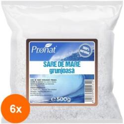 Pronat Foil Pack Set 6 x Sare de Mare Grunjoasa , 500 g