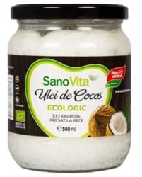 SanoVita Ulei de Cocos Extravirgin Ecologic, Presat la Rece, Sanovita, 500 ml