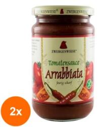 ZWERGENWIESE Set 2 x Sos BIO de Rosii, Arrabbiata, 340 g, Zwergenwiese
