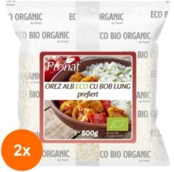Pronat Foil Pack Set 2 x Orez Alb cu Bob Lung Prefiert, Bio, 500 g, Pronat