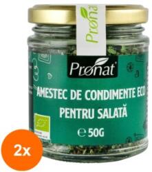 Pronat Glass Pack Set 2 x Amestec de Condimente BIO pentru Salata, 50 g, Pronat