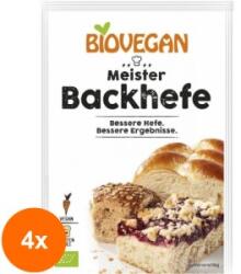 BIOVEGAN Set 4 x Drojdie BIO, Fara Gluten, Meister, 7 g, Biovegan