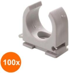 Ranit Set 100 x Suport Clip pentru Tevi, Tip Pg 13.5, Diametru Teava 20-21 mm, Suport din Nailon (COR-100xAB.010PG135S)
