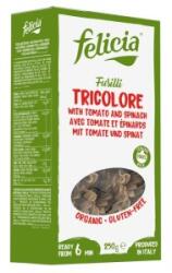 Felicia Bio Paste Fusilli Bio Tricolore din Faina de Orez, 250 g, Felicia
