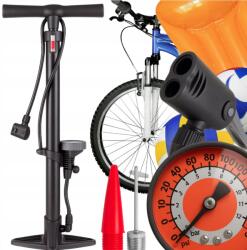 Extralink Kerékpárpumpa manométerrel, Extralink, 160 PSI, fém, Presta, Schrader és Dunlop szelepekhez (DNXGJOKNLRMNGI)