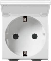 Himel Priza schuko cu capac 2M 16A Flexo Himel alb (HWDFLSSLID01)