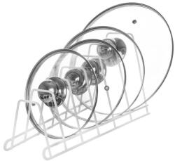 ORION Fedő- és tányértartó, Orion, 34x17x18, 5 cm, fém, praktikus rendszerező fedők és tányérok tárolására, 6 tányér vagy fedő befogadására alkalmas, könnyen tisztítható, fehér (122966)