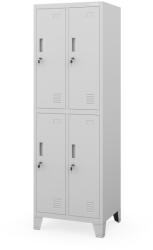 JAN NOWAK BARTEK 2 plus pléh öltözőszekrény lábakon, 4 rekeszes 559 × 1720 × 450, szürke