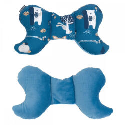 MT Textil MTT Pillangó párna - Sötétkék alapon erdő állatkái - Sötétkék háttal