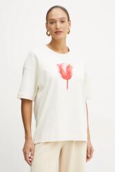 BOSS pamut póló - bézs XL - answear - 43 990 Ft