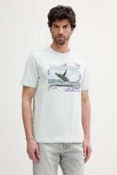 BOSS Orange pamut póló - türkiz S