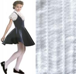  Harisnyanadrág, fehér Jacquard, Size 140/152, kislánynak, 90% poliamid