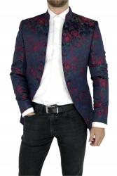 Giovanni Pera Férfi blézer, virágok, rózsák, piros, M méret, Slim-Fit, olasz design