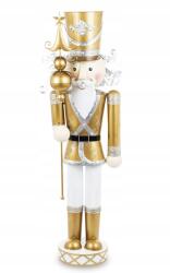 Domdekoracji Fém figura, arany, fehér, Diótörő, 120, 5×38×25cm (140499)