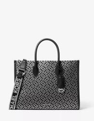 Michael Kors Női Kézitáska, fekete, logós, 35×27×12cm, poliészter, pamut