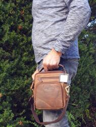 WILD kis vörösesbarna két részes férfi kézi és válltáska W8151 - minosegitaska