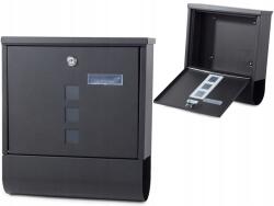 Verk Group levéltartó doboz, fekete, újságtartóval, 33×30.5×9.5cm, rozsdamentes acél (01477)