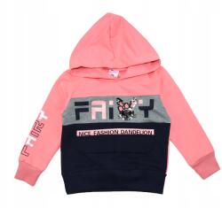 F-26 Kapucnis pulóver kislányoknak, flitteres nyuszi, Size 110/116, pamut