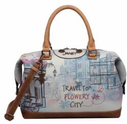  Janet Denese Kézi- és Válltáska- J-099A-FLOWERY CITY- (J-099A-FLOWERY CITY)