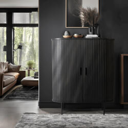  Ovális magas komód fekete színben, TRISH ELITE 100 cm (ME-ME-TRISH-CZ-KOM100)