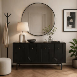  MARLEN komód 155 cm, fekete (ME-W-MAZOMA-CZ-N-CZ-U-ZL-KOM4D)