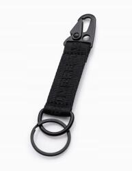 Ombre Férfi kulcstartó, fekete, karabinerrel, jacquard szalag, fém csat (155504)