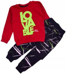 Atabay Melegítő Szett, Pamut, Feliratos, Piros, Size 104/110