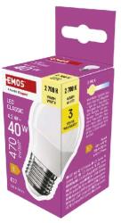 Legrand/Emos EMOS ZQ6E21-3, LED izzó Classic Mini Globe / E27 / 4, 2 W (40 W) / 470 lm / Meleg fehér (ZQ6E21-3)