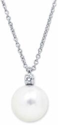 White & Black Igazgyöngy nyaklánc gyémánttal - 6-6, 5mm - akoya (AU14214)