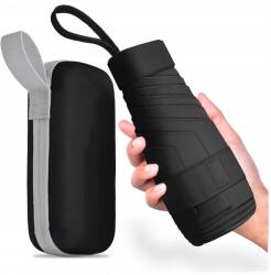  Mini Összecsukható Automata Esernyő Zsebméretű Kompakt Kicsi Tok Fekete (0069180)