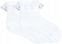 YOCLUB Fehér baba zokni, Size 17/19, csipkés fodros, 73% pamut (SKL-0009G-0100#017019)