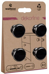 WALTECO Tosca bútorgomb-készlet 29 mm átmérőjű fekete nikkel 4 db (WT-7708)