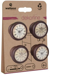 Walteco Óra bútorgomb-garnitúra 40 mm átmérőjű diófa 4 db (WT-7726)