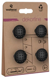 Walteco Jaro bútorgomb-készlet 26 mm átmérőjű matt fekete 4 db (WT-7739)