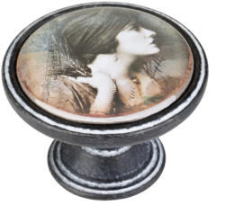 WALTECO Bútorgomb Woman I átmérő 37mm fekete rozsda (WT-7302)