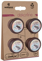 WALTECO Bútorgomb-készlet Cafe 40 mm átmérőjű diófa 4 db (WT-7727)