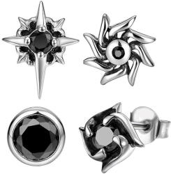  Férfi fülbevaló Polaris Combination S925, 0.6cm, 4db pálcika (E776)